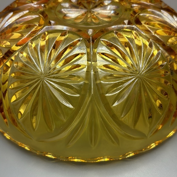 Vintage 1970s Amber Glass Bowl Anchor Hocking Candy Dish Honey Gold MCM Decor - Picture 5 of 8